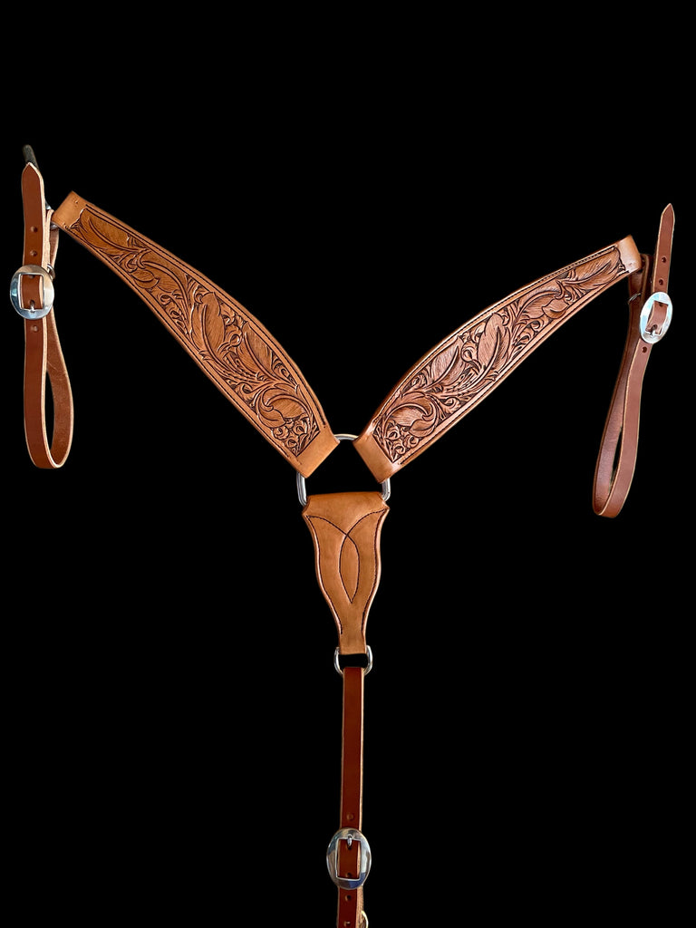 Feather tooled breast collar