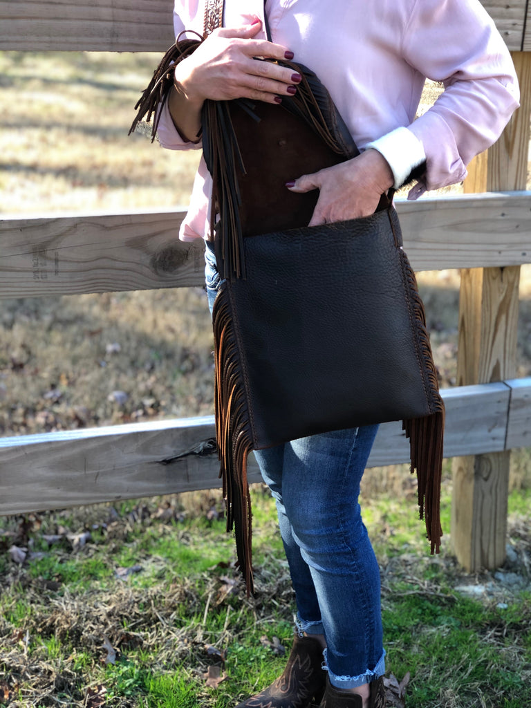 Brown Kodiak Leather Crossbody Bag